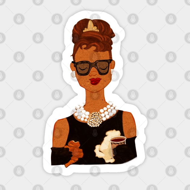 Holly Golightly's Breakfast Sticker by Le petit fennec